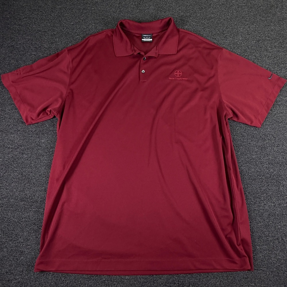 Nike Polo Shirt Mens 3XL Dri-FIT 363807-677 Red Bayer CropScience EUC